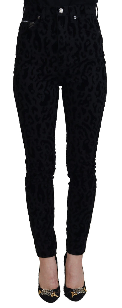 Chic Leopard Print Denim Elegance