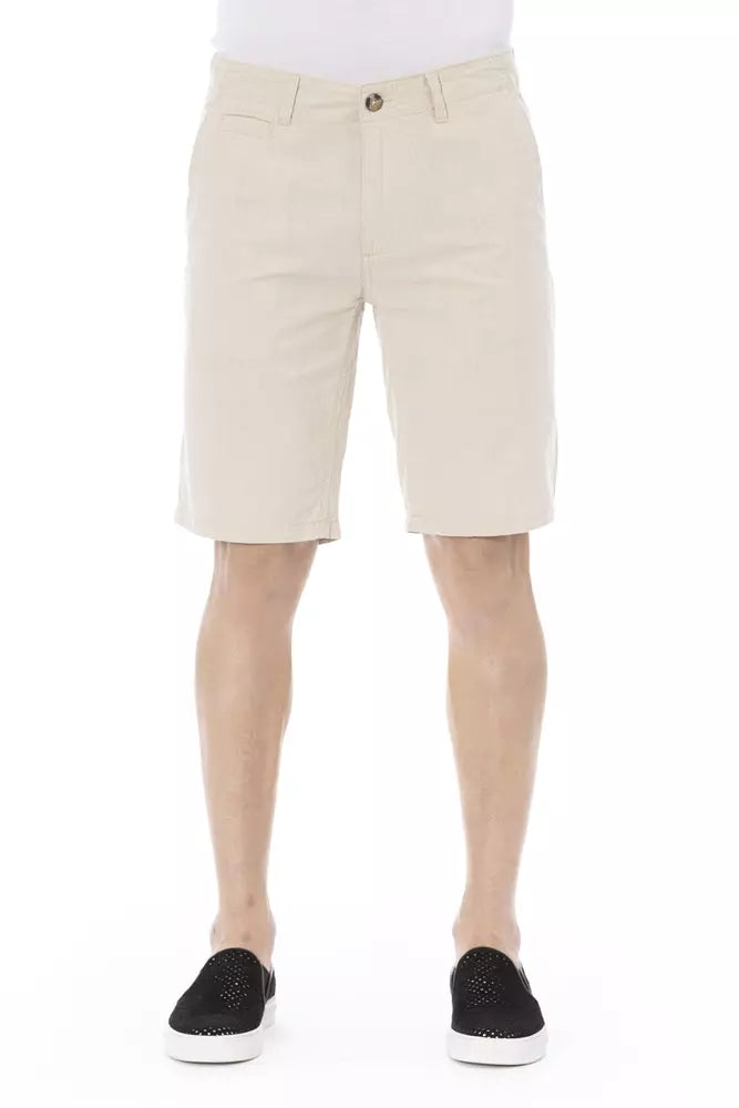 Pantaloncini da uomo in cotone beige