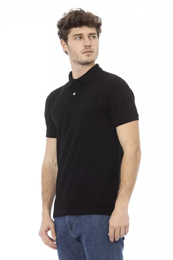 Polo da uomo in cotone nero