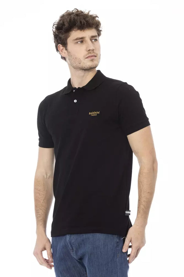 Polo da uomo in cotone nero