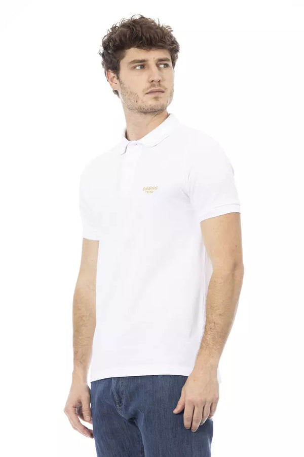 White Cotton Men Polo Shirt