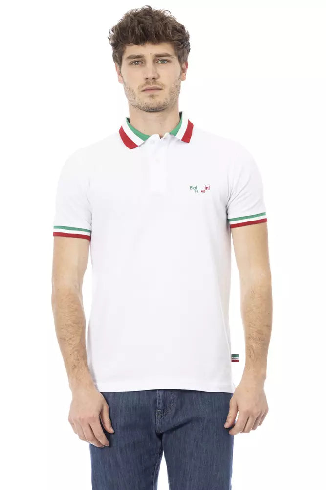 Polo uomo in cotone bianco