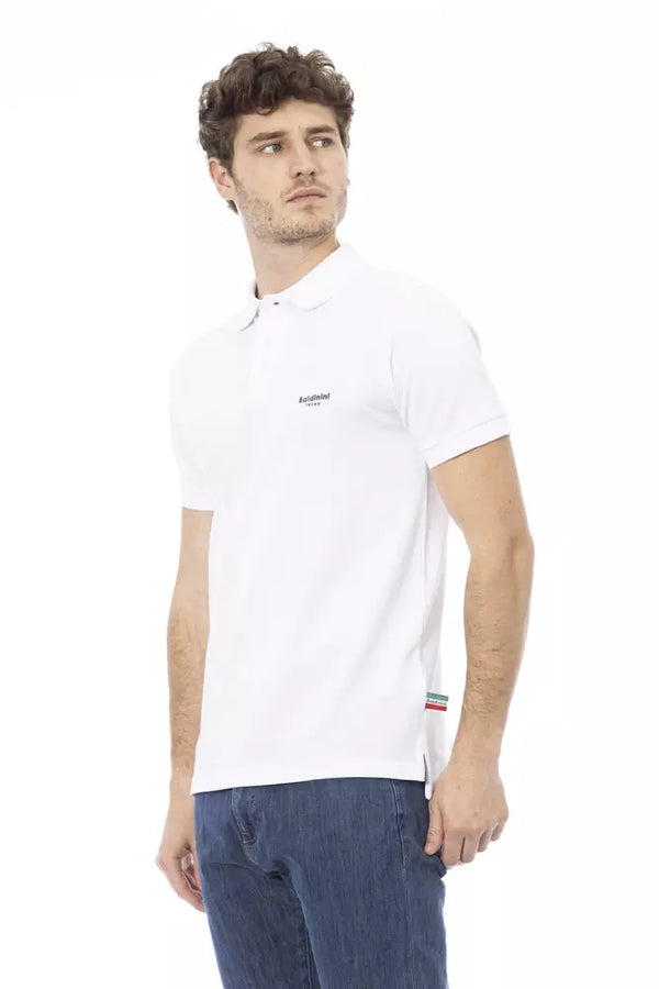 White Cotton Men Polo Shirt