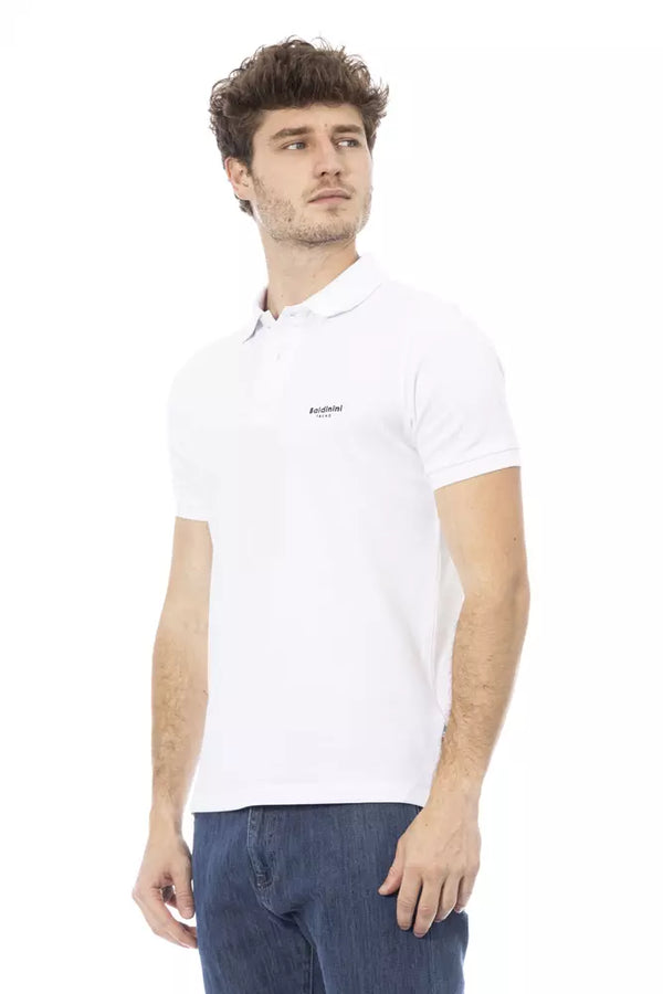 White Cotton Men Polo Shirt