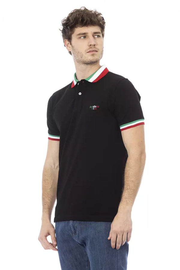 Polo da uomo in cotone nero