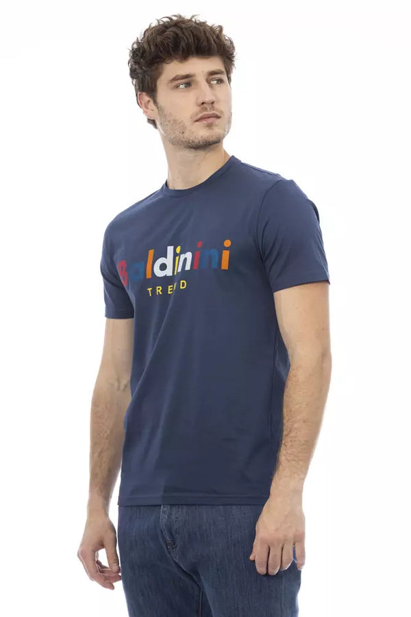 Blue Cotton Men's T-Shirt