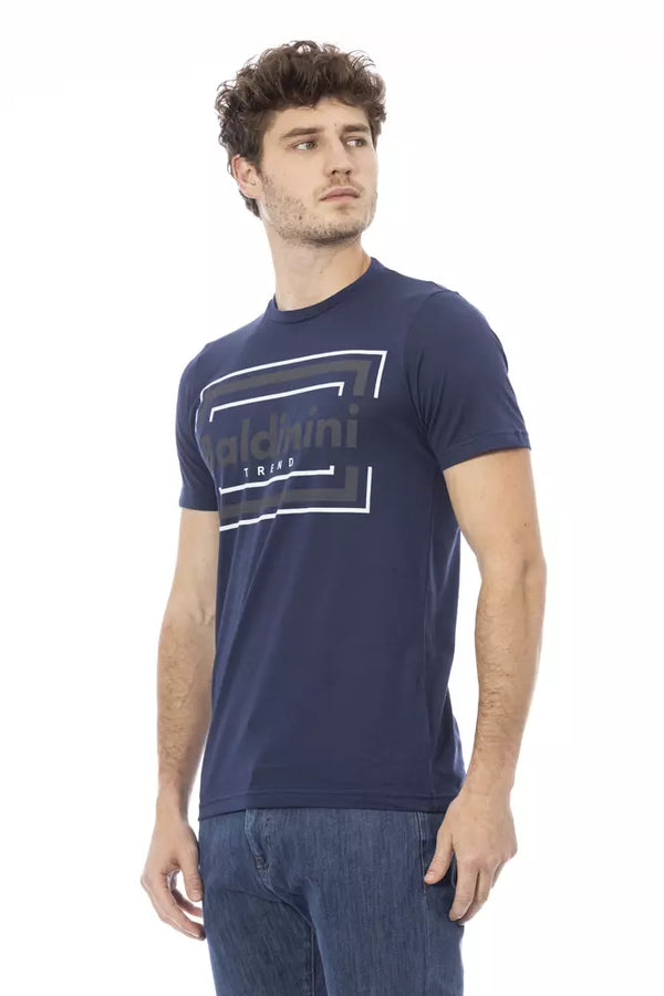 Blue Cotton Men's T-Shirt