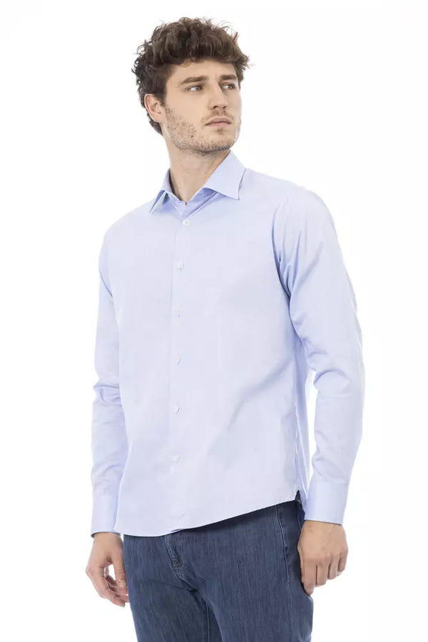 Camicia da uomo in cotone azzurro