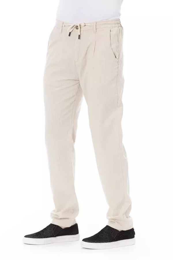 Pantaloni chino da uomo in cotone beige