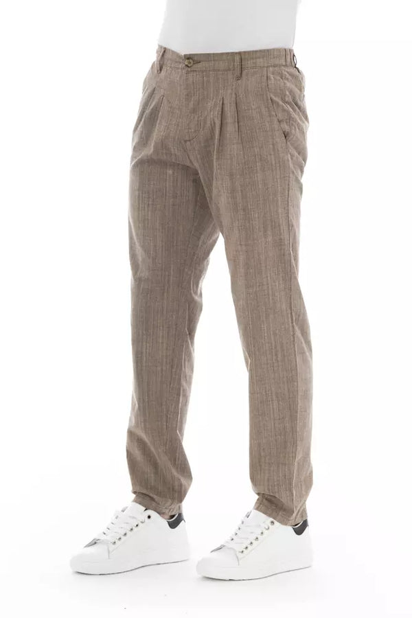 Pantaloni chino da uomo in cotone beige