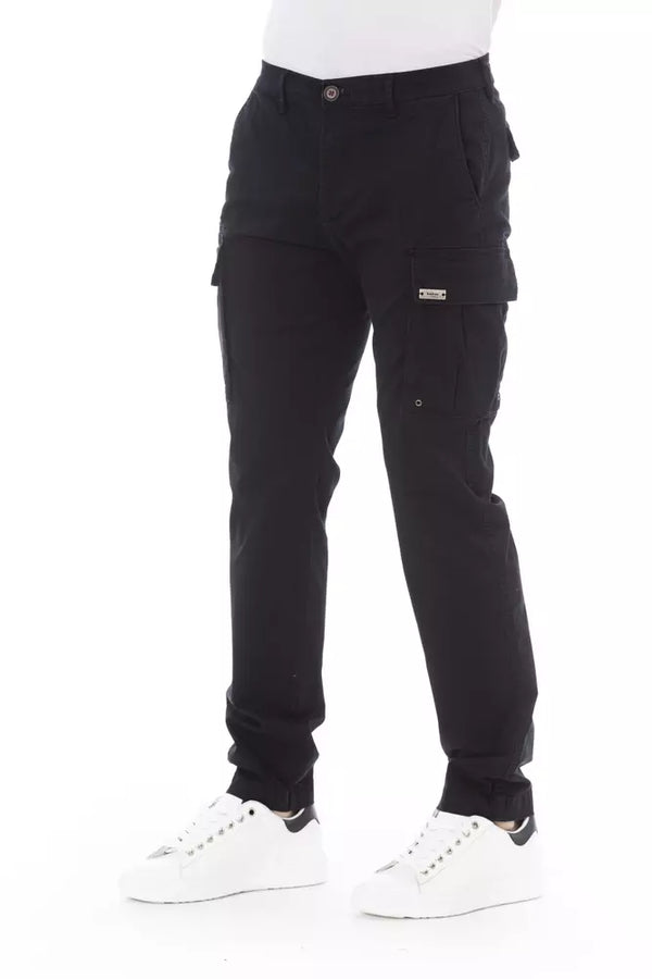 Pantaloni Cargo da uomo in cotone nero