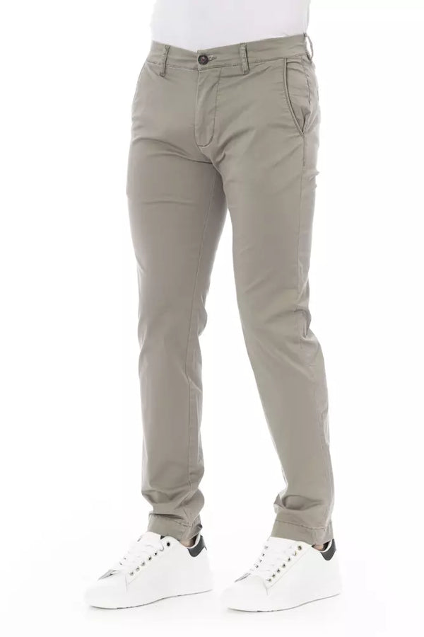 Pantaloni chino da uomo in cotone beige