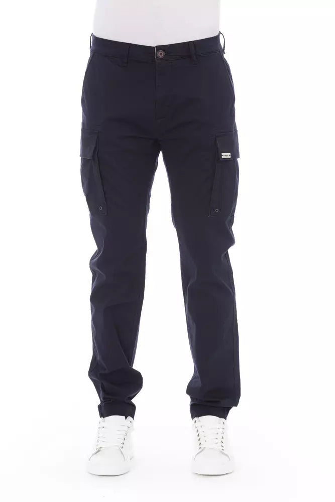 Blue Cotton Men's Cargo Pant