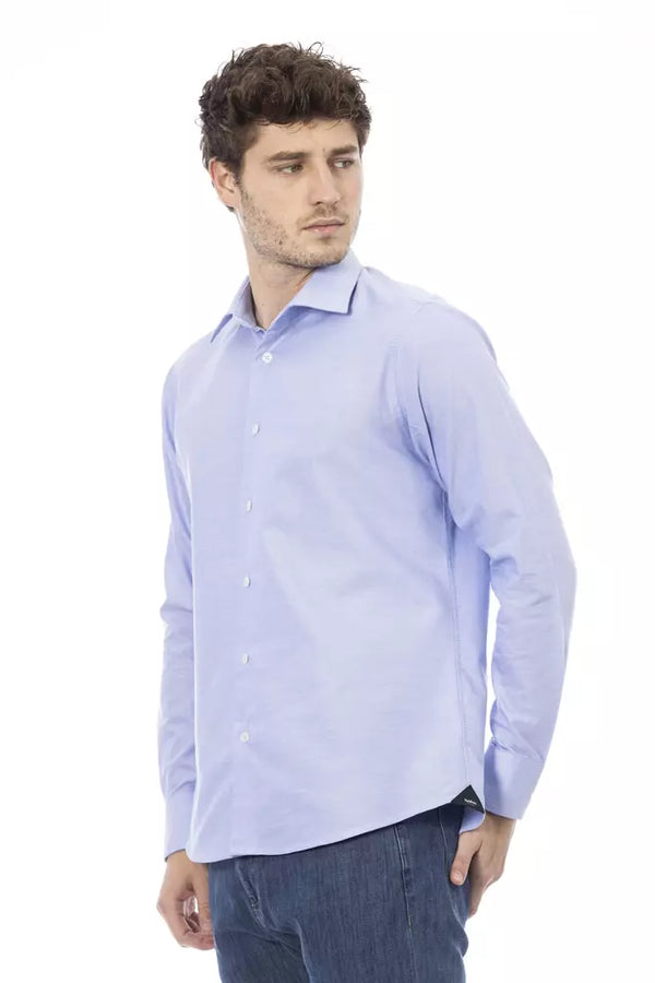 Camicia da uomo in cotone azzurro