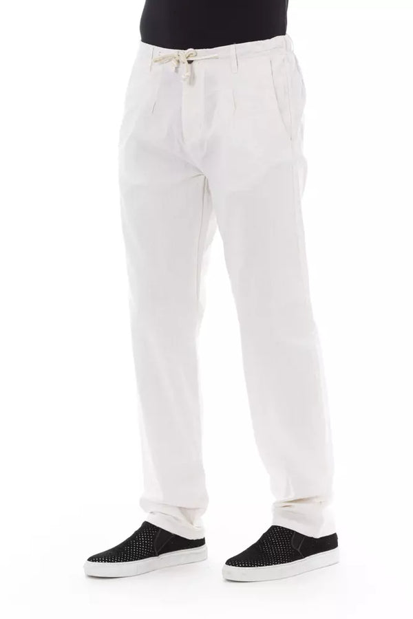 White Cotton Men Chino Trouser