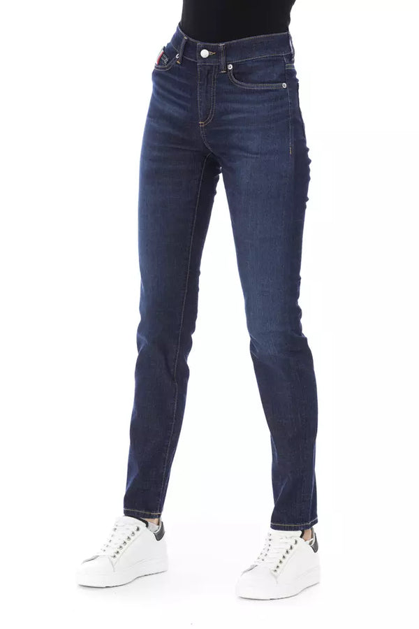 Blue Cotton Women Jeans