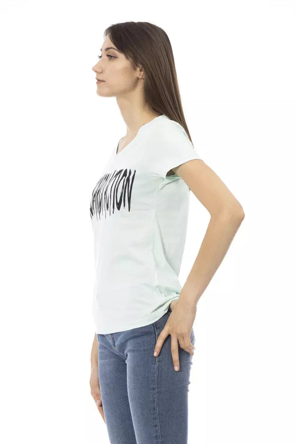 Top donna in cotone azzurro