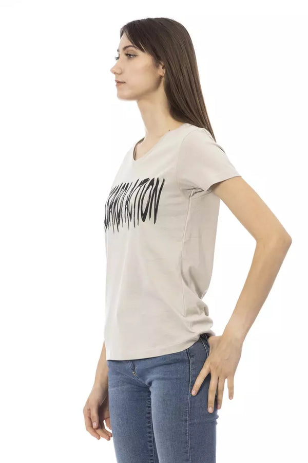 Top donna in cotone beige