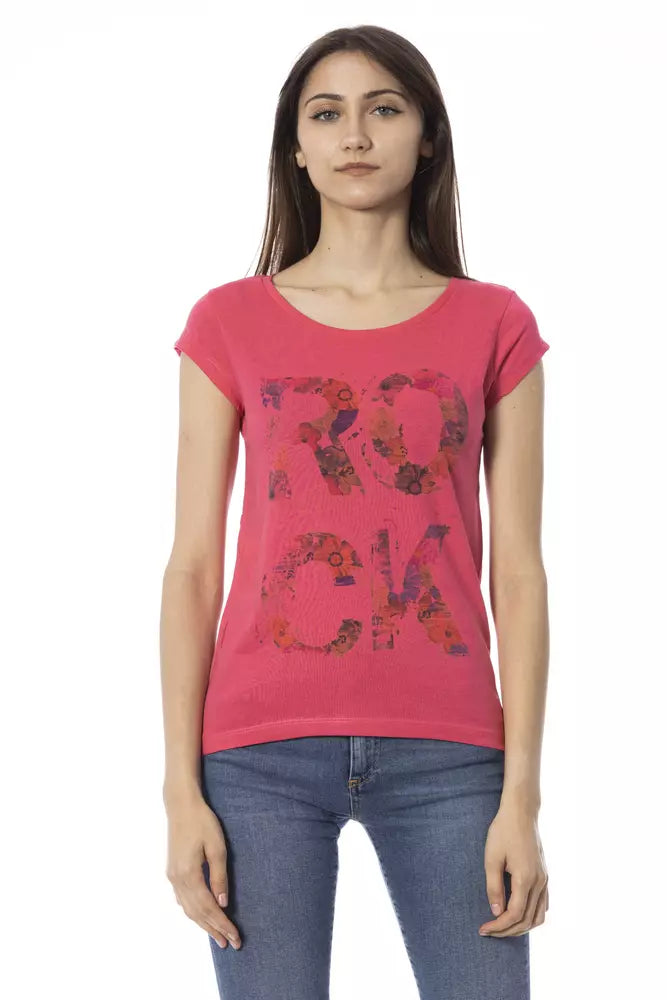 Top donna in cotone rosa