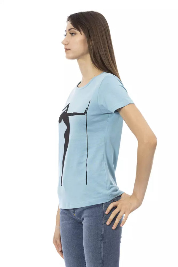 Top donna in cotone azzurro