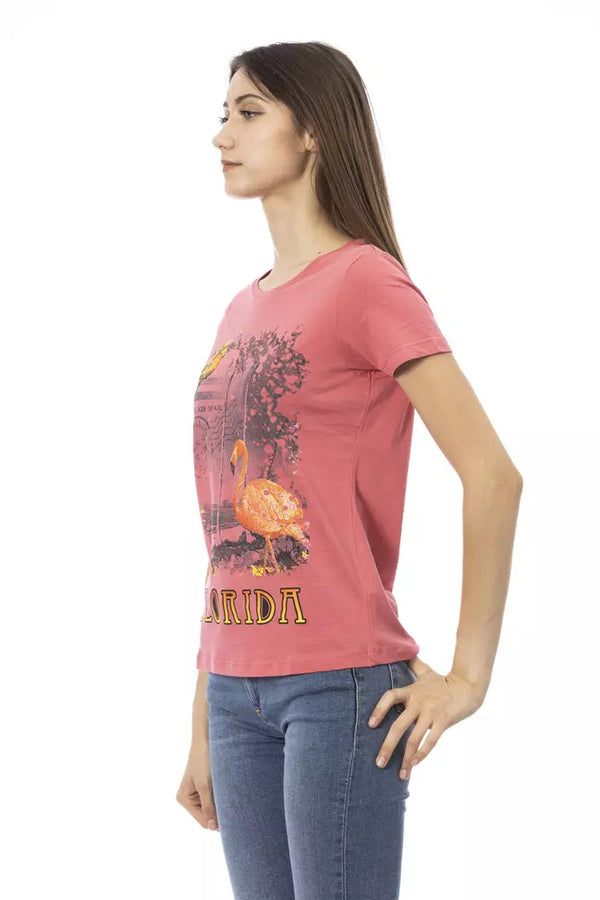 Top donna in cotone rosa