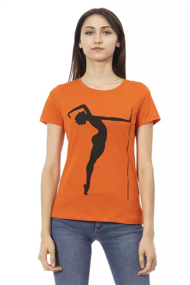 Orange Cotton Women T-Shirt