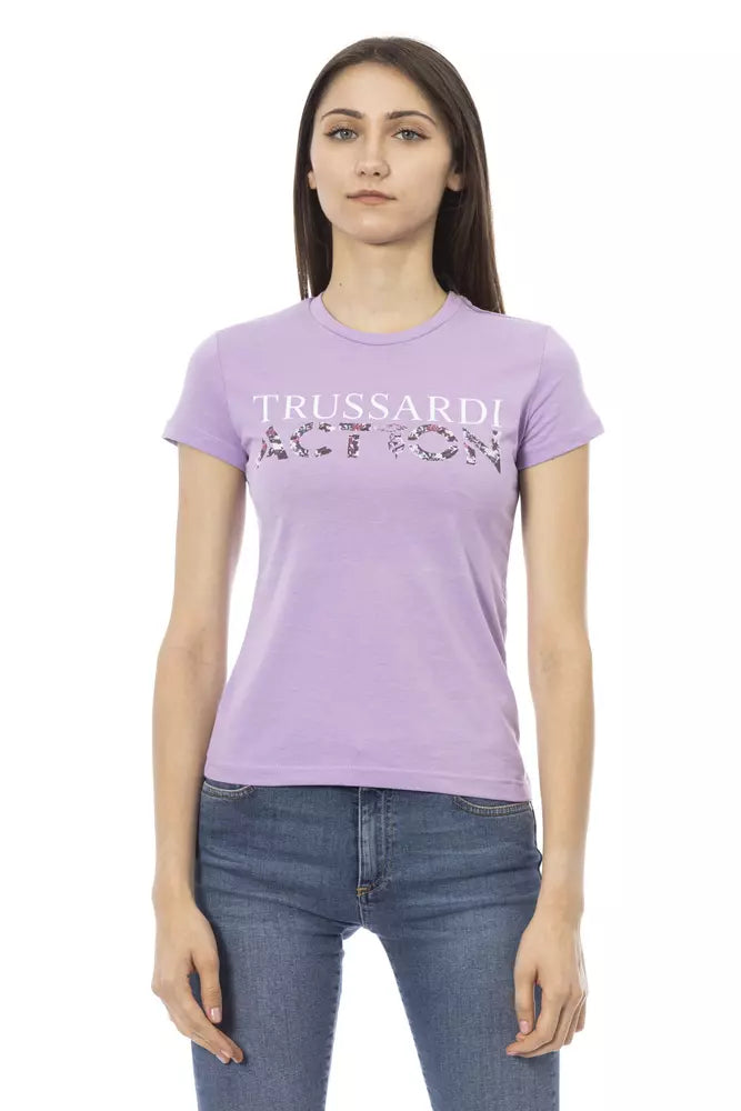 Top donna in cotone viola