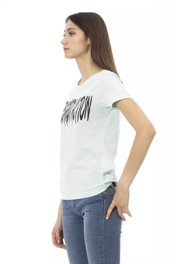 Top donna in cotone azzurro