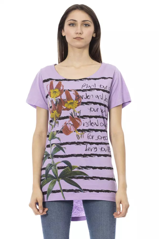 Top donna in cotone viola