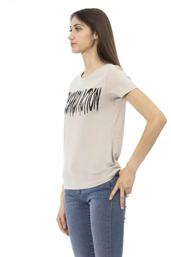 Top donna in cotone beige