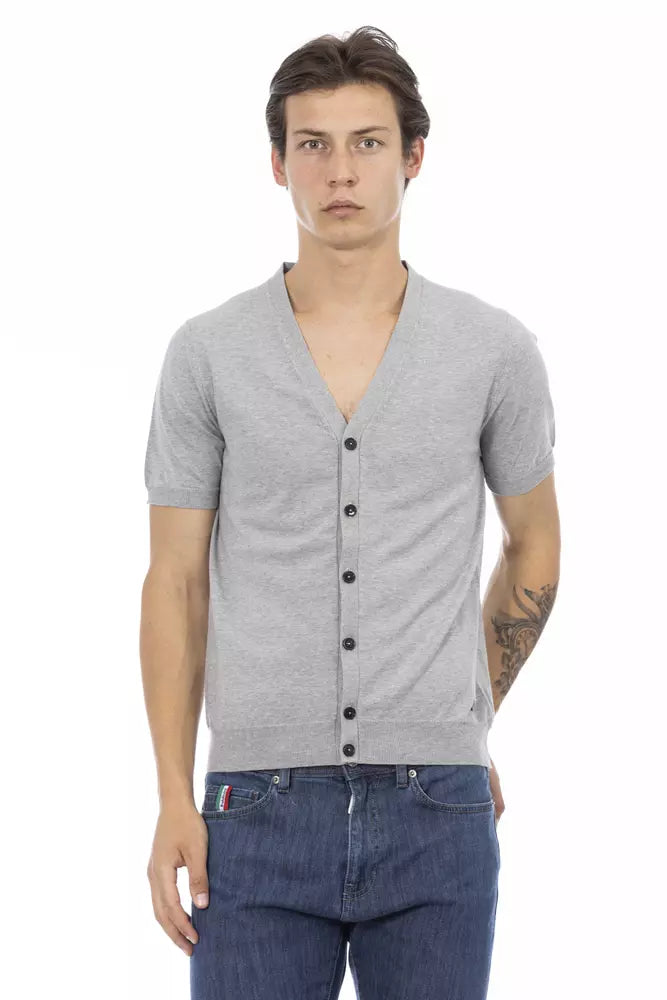 Maglione da uomo in cotone grigio