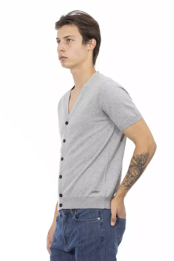 Maglione da uomo in cotone grigio