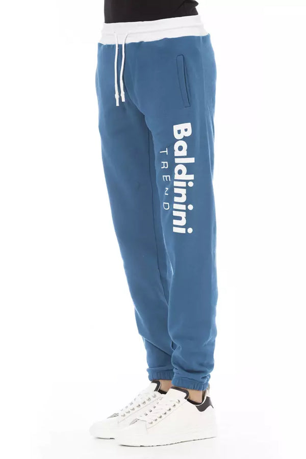 Blue Cotton Men Pant