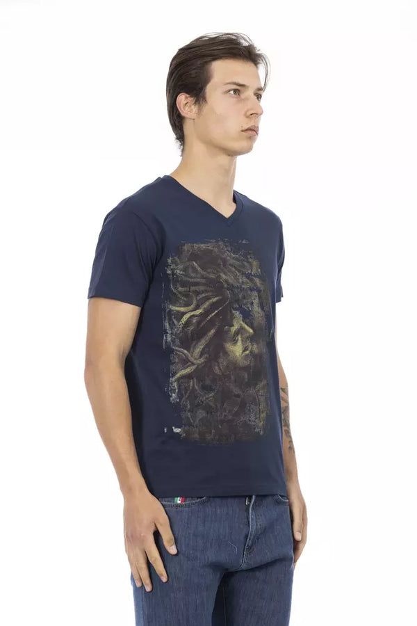 Blue Cotton Men's T-Shirt