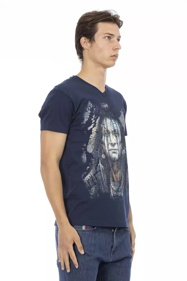 Blue Cotton Men's T-Shirt