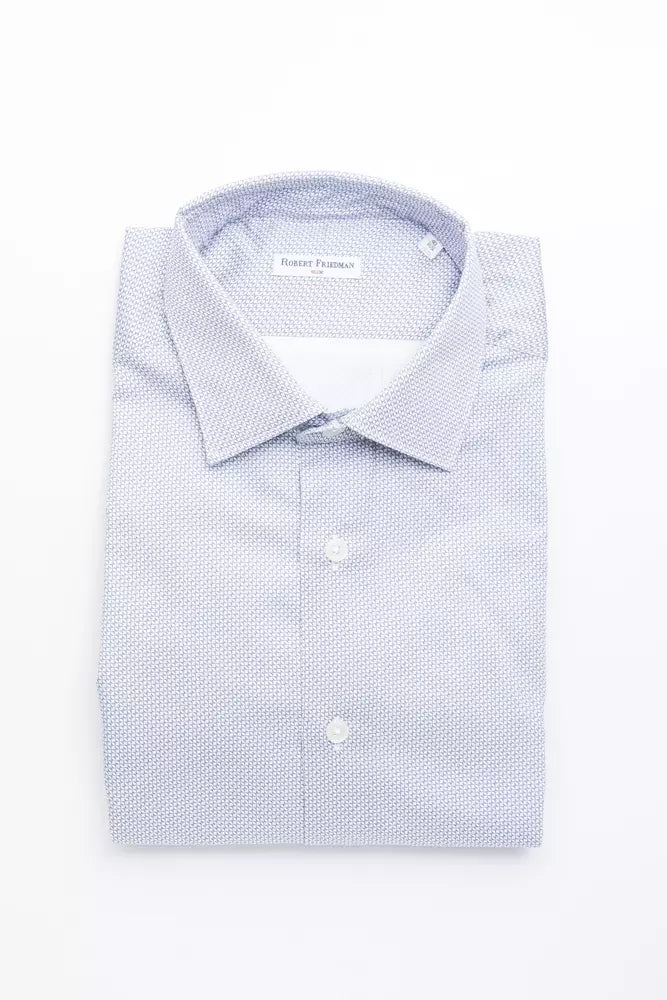 Camicia da uomo in cotone azzurro