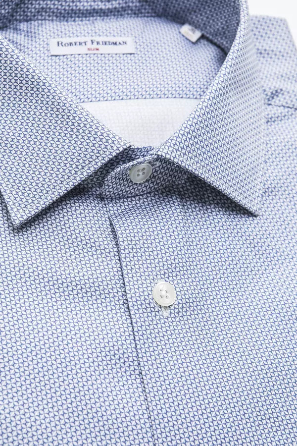 Camicia da uomo in cotone azzurro