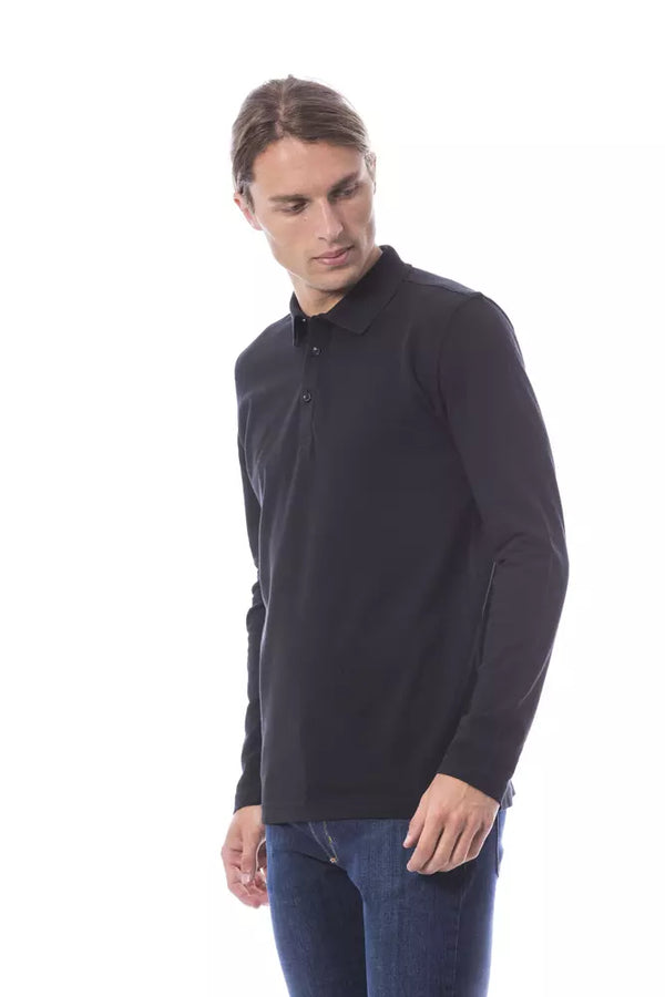 Polo da uomo in cotone nero