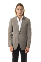 Uominitaliani Gray Wool Mens Blazer