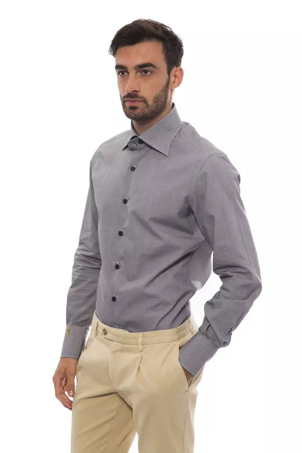 Camicia da uomo in cotone nero