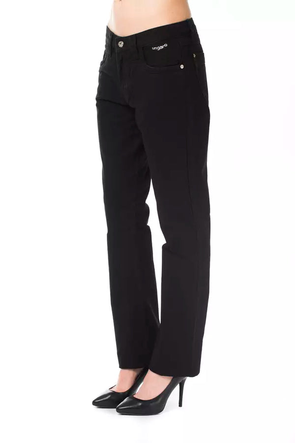 Jeans da donna in cotone nero