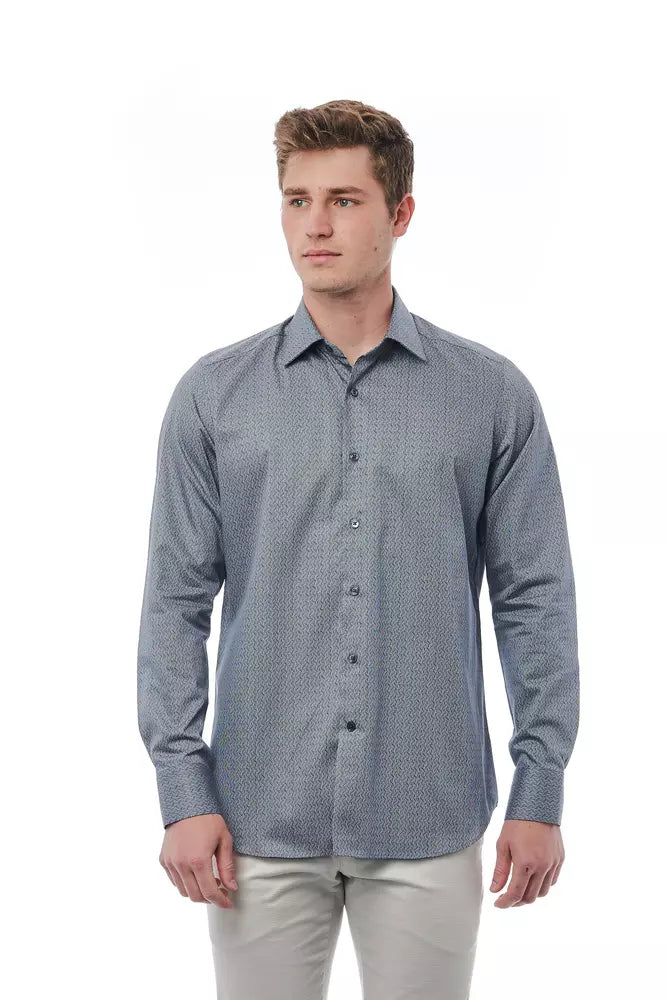 Camicia da uomo in cotone nero