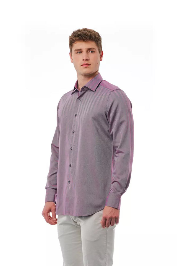 Camicia da uomo in cotone bordeaux