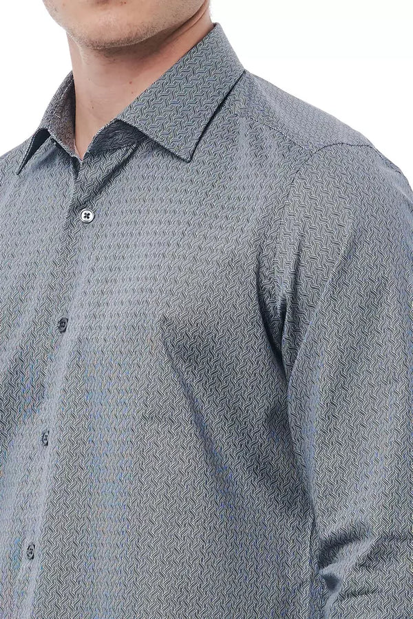 Camicia da uomo in cotone nero