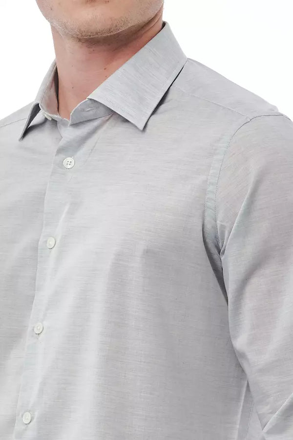 Camicia da uomo in cotone grigio