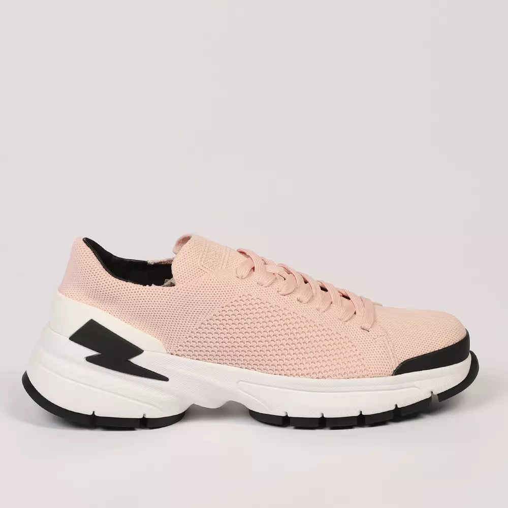 Sneaker uomo in tessuto rosa