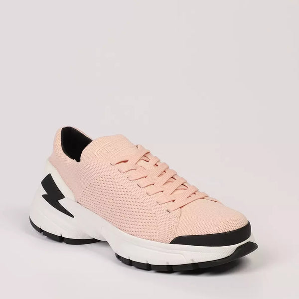 Sneaker uomo in tessuto rosa