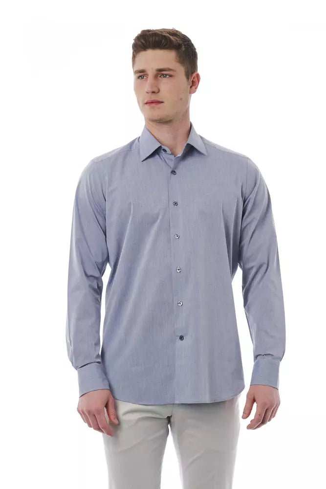 Camicia da uomo in cotone grigio