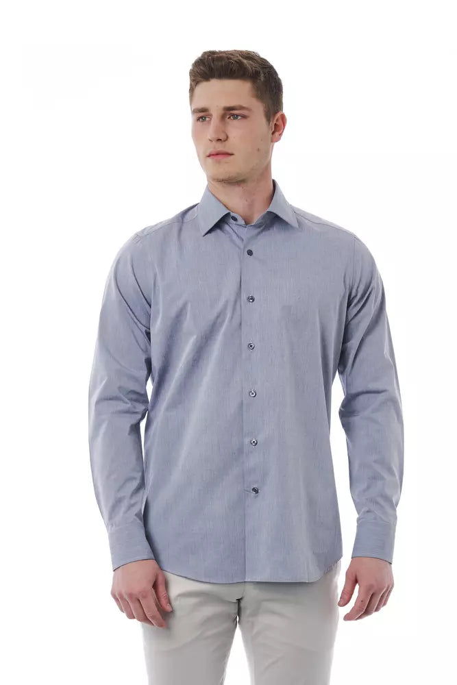 Camicia da uomo in cotone grigio