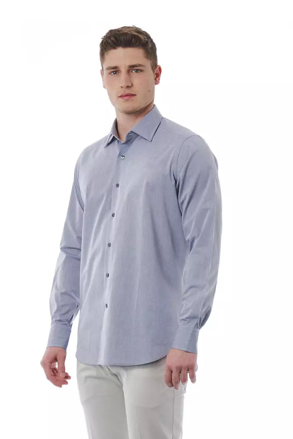 Camicia da uomo in cotone grigio